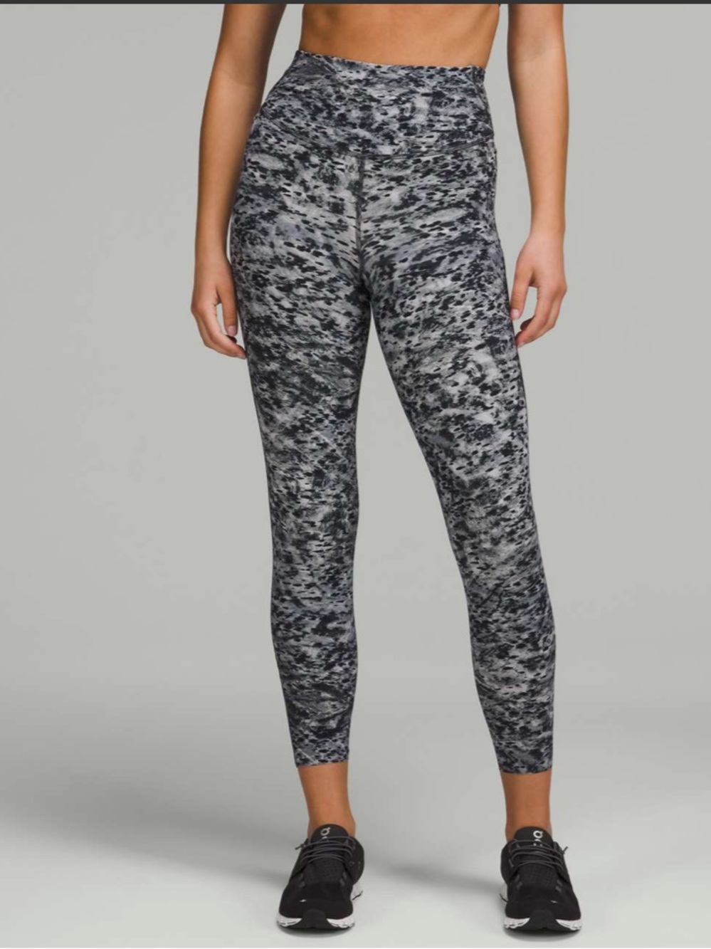 Lululemon Base Pace High-Rise Run Tight 25" Black Grey Multi Sz 14 Large Pocket